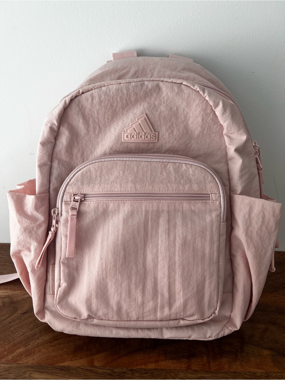 adidas Light Pink weekender Backpack with Front Zip Pocket